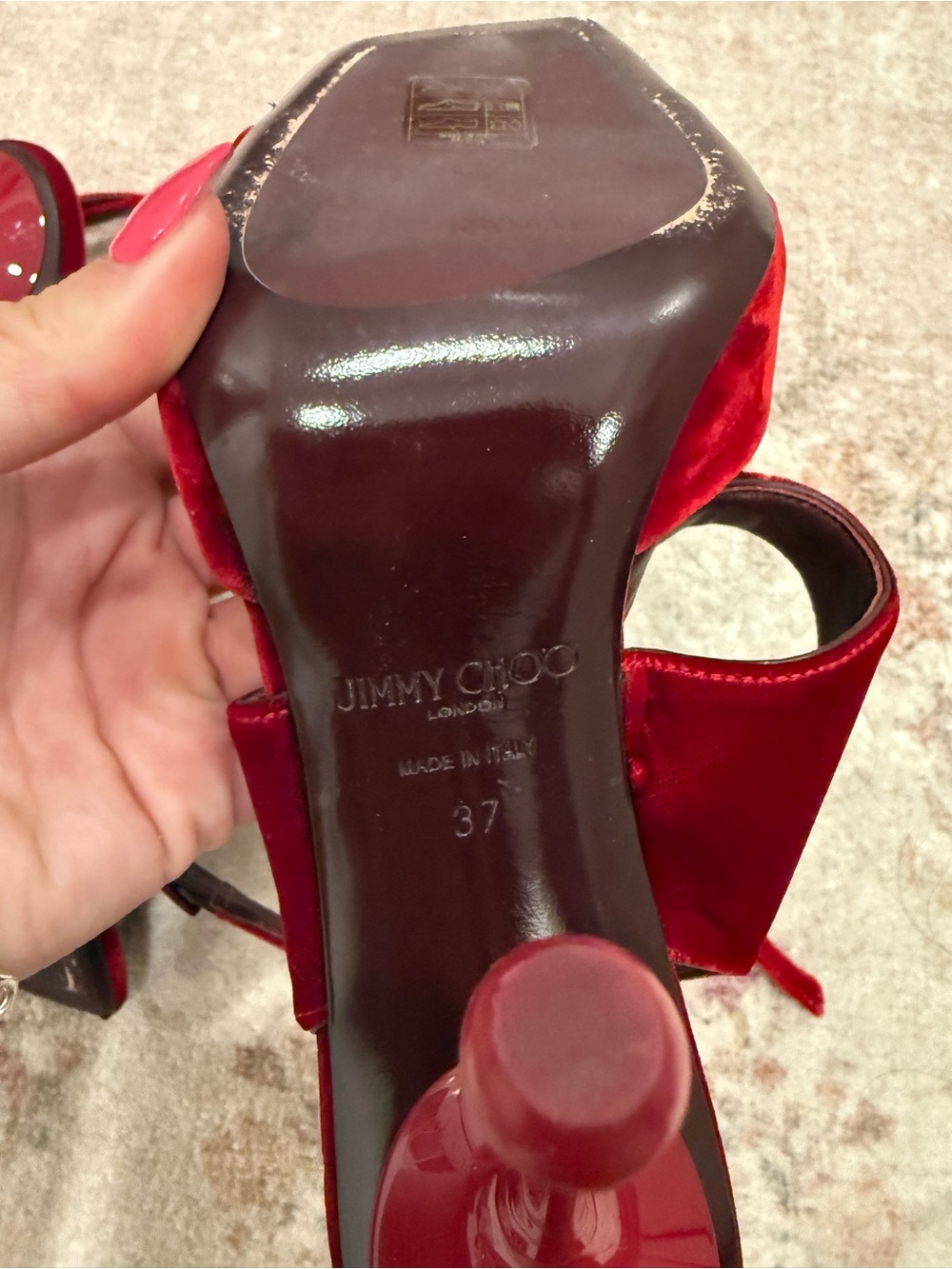 Jimmy Choo Orb 95 embellished velvet sandals Size 7 - Picture 4 of 4